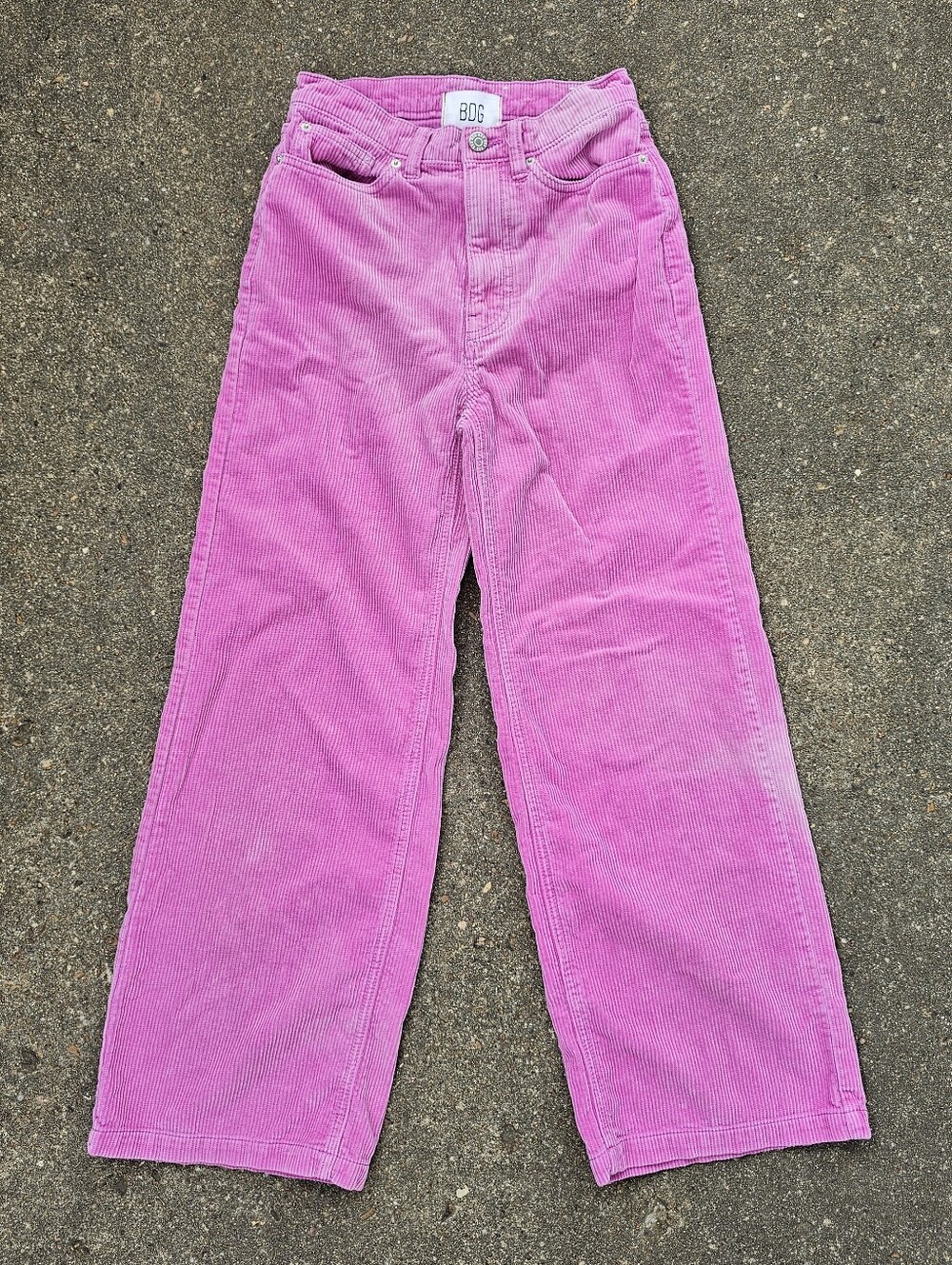 Urban Outiftters BDG High & Wide Pink Corduroy Wide Leg Pants Jeans Size 25